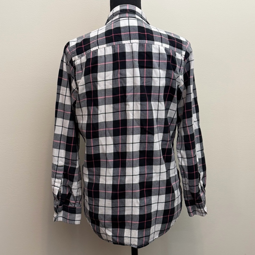 Lauren Ralph Lauren Womens M Black Pink Plaid Flannel Shirt Outdoor Preppy Check - Picture 5 of 11